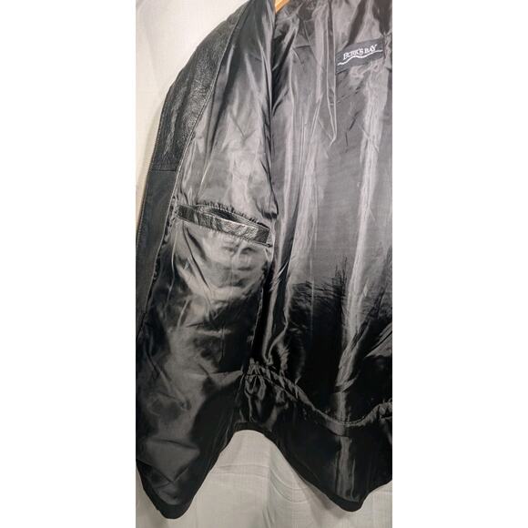 Burk's Bay Womens Leather Full Zip Jacket Sz XL Black Moto Edgy Minimalist - Picture 8 of 11